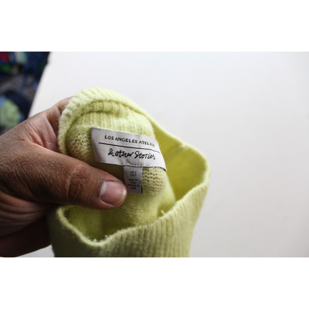 & Other Stories Women Yellow Sweater Pull On Mock Neck Wool Casual Size Small - Picture 5 of 10
